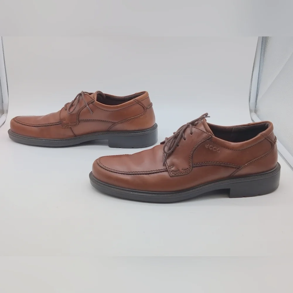 ECCO Men’s Brown Leather sz 11.5 Apron Toe Lace-Up Dress Shoes